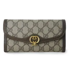 OLD Gucci　ダブルG金具シェリーミドル財布（茶）(GH-439C)