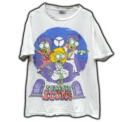 THANABAT ZOMBIE ICONS プリントTシャツ Lサイズ 半袖 SS ゾンビ柄 イラスト キモカワ カットソー Tee