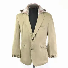 PPFM★着脱フード/テーラードジャケット型フーディーブルゾン/アウター【メンズM/ベージュ】袖裾ストライプ/パーカー/コート◆BF155