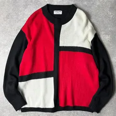 80s USA製 Alfred Dunner パネル 切替 アクリル ニット セーター XL / 80年代 ビンテージ アメリカ製 マルチカラー