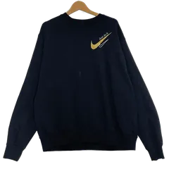 NIKE/ナイキ Just do it スウェット トレーナー 長袖 フロントプリント オーバーサイズ ビッグシルエット エジプト製 メンズ XL ブラック