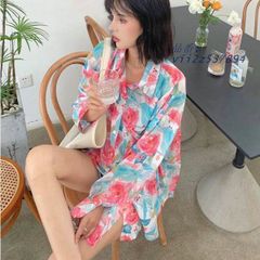 あり 柄シャツ フラワー柄 ボタニカル柄 長袖 シャツ 大きいサイズ 服 ブラウス 衣装 ダンス 韓国ファッション コスチューム 個性的 ヒップホップ  xzdsjdz