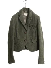 【お得なクーポン配布中!】 ラルフローレン ツイード テーラード ジャケット レディース S / ポロ ウール ブレザー ヘリンボーン ストライプ ショート丈 マルチカラー