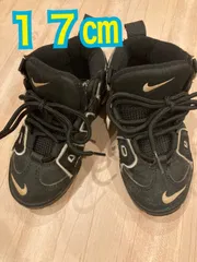 人気のブラック！　NIKE ナイキ　エアモア　アップテンポ　17㎝　中古品