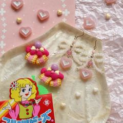 超可愛いピンクリボンピアスイアリング