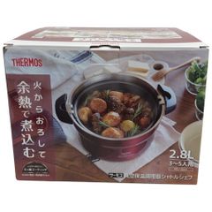C905 D サーモス 真空保温調理器 シャトルシェフ 2.8L (3~5人用) レッド 調理鍋ふっ素コーティング加工 KBJ-3001 R