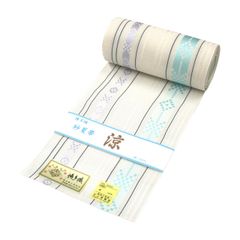 新品 博多織 紗 本場筑前 夏用 半巾帯 紺 正絹 日本製 半幅帯 夏帯 浴衣 10
