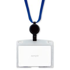 【新着商品】オープン工業 吊り下げ名札 名札 カードホルダー 1枚 IDカード 名刺サイズ ヨコ リール式 ハードケース ブルー 青 NL-7P-BU
