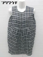 ◇ STUDIOUS ステュディオス チェック ノースリーブ ミニ ワンピース サイズFREE ブラック アイボリー レディース 【中古】 【1102020003074】