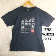 ノースフェイス　THE NORTH FACE　半袖Tシャツ　フォトプリント　ロゴ　ネイビー　XL
