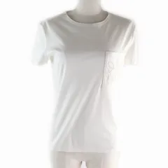 HERMES - 極美品★HERMES エルメス 18SS コットン100％ 刺繍ポケット付 クルーネック 半袖Ｔシャツ ホワイト 36 フランス製 正規品 レディース 2023年 春夏 HERMES エルメス 半袖Tシャツ 刺繍入り ポケット付