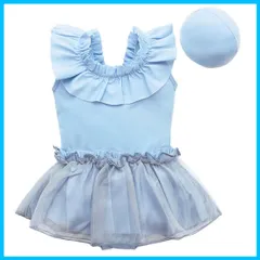 【人気商品】UVカット 子供用 スイミング 速乾 プール キッズ フリル 水着 ガールズ スクール水着 ワンピース スイムウェア 女の子 オールインワン スカート [RHOPEM] 90-140