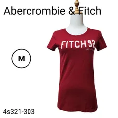 アバクロンビー＆フィッチ ロゴ刺繍Tシャツ M レディース 赤 コットン