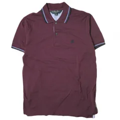 Brooks Brothers ブルックスブラザーズ スーピマコットンラインポロシャツ S(Slim Fit) ワイン 半袖 トップス g18990