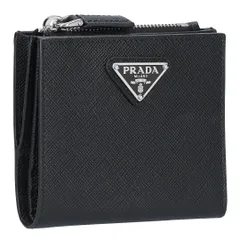 や*ー様 PRADA 二つ折り財布ブラック　サフィアーノ　並行輸入品 PRADA [正規ラッピング済] プラダ 財布 二つ折り財布 コイン