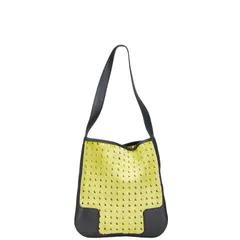 ロエベ アナグラム パンチング ワンショルダーバッグ ハンドバッグ ライトグリーン レザー スウェード レディース LOEWE【238-18090】