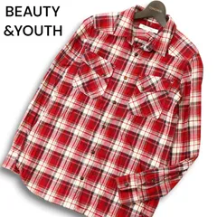 BEAUTY&YOUTH ユナイテッドアローズ 秋冬★ 長袖 ウエスタン チェック ネル シャツ Sz.M メンズ