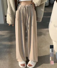 薄手スウェットパンツ 韓国風ワイドパンツ