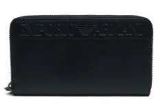 近年モデル・未使用級✨ ジョルジオアルマーニ 長財布 ブラック レザー メンズ GIORGIO ARMANI 長財布 ジョルジオアルマーニ ブランド ジッパー