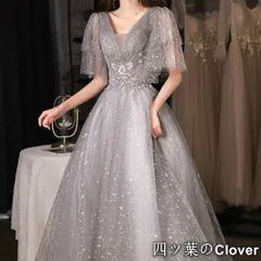 【美品・未使用新品】お花のデザインにお袖がオシャレでゴージャスなロングドレス