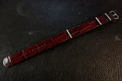 ◆Leather NATO G10Strap◆高品質国産本革クロコ型押しカーフ バーガンディ カスタムオーダー(ラグ幅/BUCKLE COLOR) 日本製 受注生産(納期10日前後) 腕時計ベルト