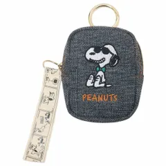 【メール便】スヌーピー ミニポーチ カラビナ付きミニポーチ ボウタイ BK ジョークール ピーナッツ マリモクラフト 小物入れ キャラクター グッズ 