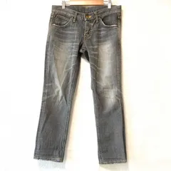 日本製◎ 馬革使用！(^w^)b Lee リー 97391 デニムパンツ ジーンズ ジーパン ヒゲ加工 ウォッシュ加工 コットン100% アメカジ ストリート お洒落 ボトムス ハートラベル グレー レディース 女性 サイズ M