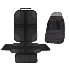 【保育士監修】チャイルドシート 保護マット キックガード 2点セット 滑り止め・防水・ISOFIX対応・収納ポケット付 車シート 汚れ防止 キズ防止