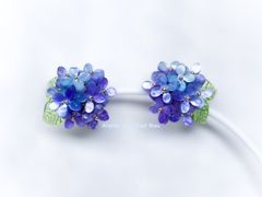 紫陽花のピアス　バイオレット×ブルー
