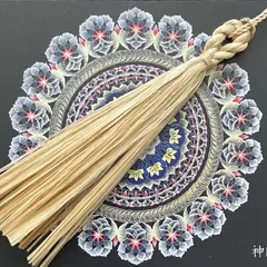 飛竜さん専用　二重かごめ結び　藍染　精麻　飾り　箒 楽天市場】【特上・七段締め竹ほうき