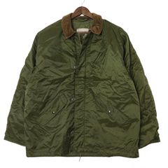 80年代 米軍実物 U.S.NAVY A-1 デッキジャケット ミリタリー オリーブ (メンズ LARGE) 中古 古着 A2155