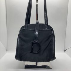 Christian Dior クリスチャンディオール ミニハンドバッグ ダッフルバッグ ナイロン 切替 エナメルレザー ロゴチャーム レディース