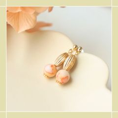 《ピアスorイヤリング》マーブルストーンのイヤーアクセサリー