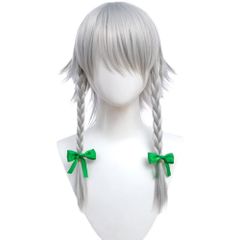 新品 コスプレウィッグ 十六夜咲夜 シルバー 耐熱 ウィッグ かつら wig cosplay 撮影 祭り