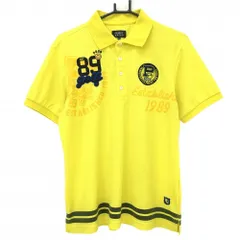 パーリーゲイツ 半袖ポロシャツ イエロー ニコちゃん スマイル 裾ライン メンズ 5(L) ゴルフウェア PEARLY GATES