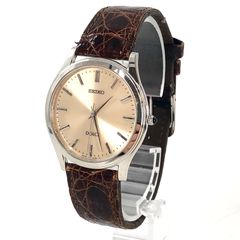 SEIKO セイコー DOLCE ドルチェ 8J41-8010 QZ/SS ゴールド文字盤 メンズ腕時計 稼動品【OE-901】