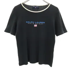 RALPH LAUREN ラルフローレン 日本製 半袖 カットソー L ブラック系 レディース 古着