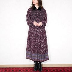 着物リメイク 紬丸襟ピンタックワンピース - メルカリ