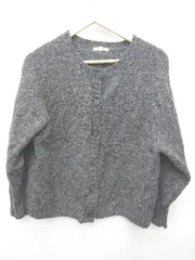 ◇ studio CLIP スタディオクリップ 長袖 ニット カーディガン サイズL ダークグレー マルチ レディース P  【1406240048564】