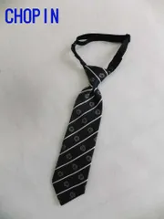 未使用品  ショパン  男女共用 ※「ショパン」 子ども用ネクタイ ワンタッチタイプ 紋章 ストライプ柄 ネイビー系