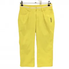 ★SALE価格★アディダス 七分丈パンツ イエロー adizero 裾ドローコード レディース M/M ゴルフウェア adidas