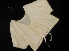 axes femme アクシーズファム レース リボン ショート丈 カットソー sizeM/ライトベージュ ■◆ レディース