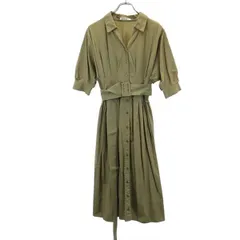 スナイデル シャツ ロング ウエストシャーリング ワンピース 0 カーキ snidel レディース 【中古】  【230725】