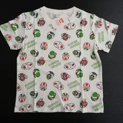 綿100％　スーパーマリオ 　半袖Tシャツ　　SR8825・SR8828　ホワイト　120cm/130cm/140cm