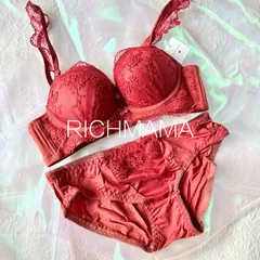 ♡BS10♡ レッド ブラジャーショーツセット ノンワイヤー 超盛ブラ