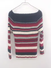 ◇ SENSE OF PLACE by URBAN RESEARCH ボーダー 長袖 ニット カットソー サイズF ネイビー レッド系 マルチ レディース E  【1303140026770】