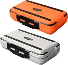 ENN LLC ルアーケース 2個セット 両面 防水 タックルボックス 釣り具収納ケース(グレーオレンジセット)