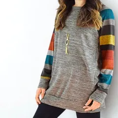 チュニック レディース ワンピース 長袖 セーター ニット シャツ トレーナー