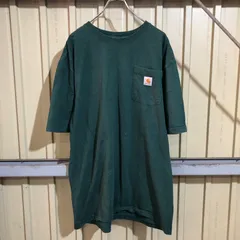 356 Carhartt 半袖 ポケットTシャツ L ダークグリーン カーハート ロゴ 古着卸 アメリカ仕入