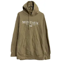 プリントスウェット パーカー M ベージュ ホワイト プルオーバー カンガルーポケット 古着卸 アメリカ仕入 a611-8718